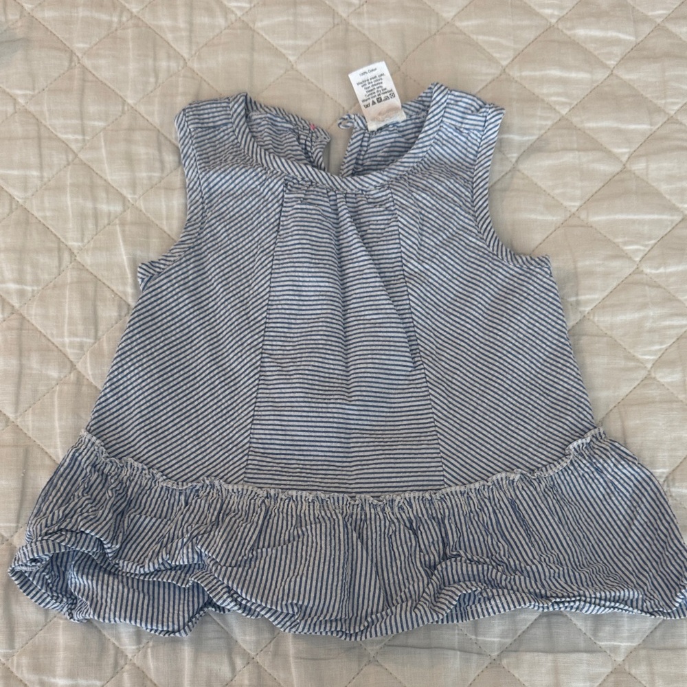 Crewcuts Blue and White Striped Top